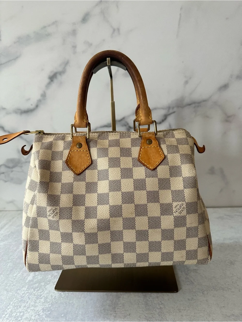 Louis Vuitton Speedy 25 Damier Azur Canvas Handbag